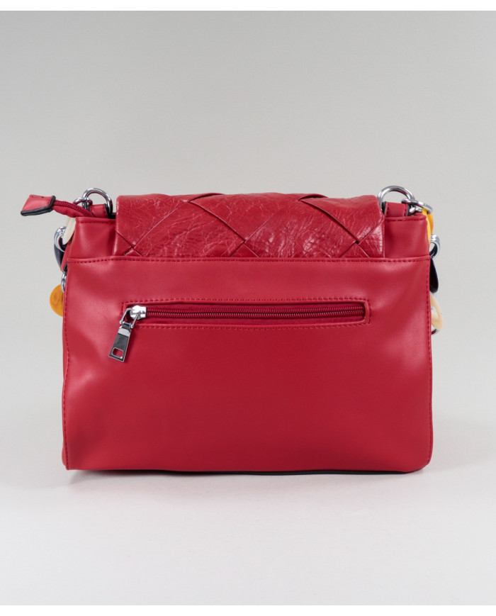 Lady's Red Mala With Decorated Handle