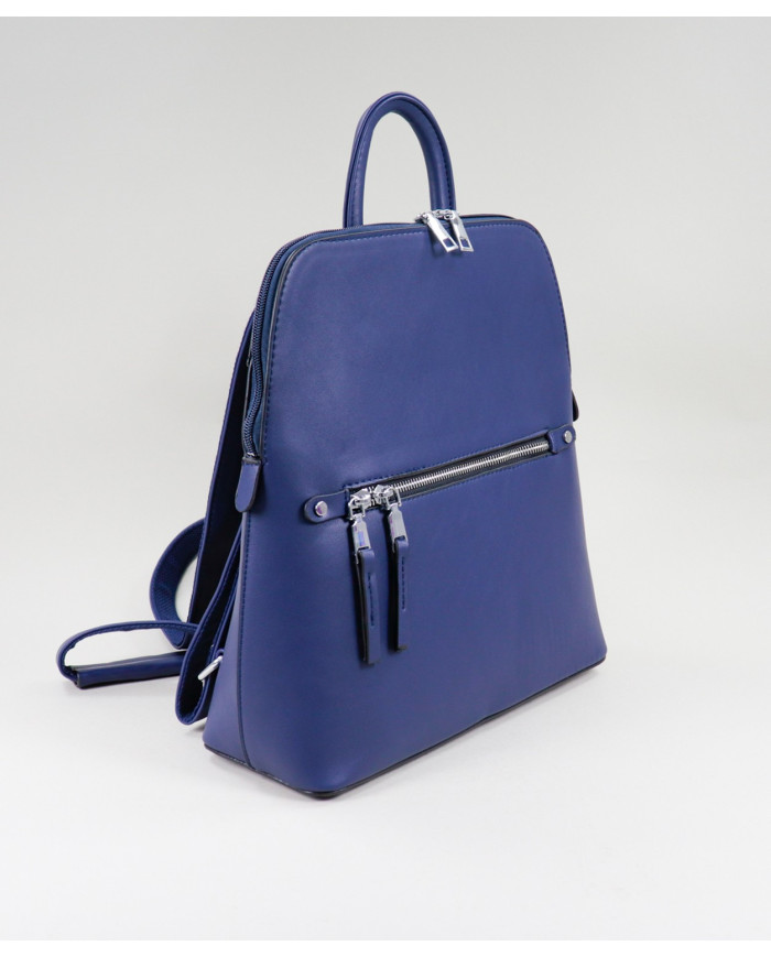 Damas Mochila azul con cierre