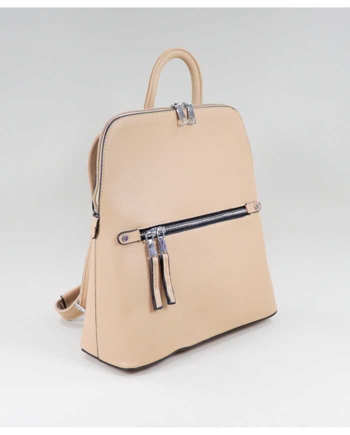 Damas Taupe mochila con Zipper