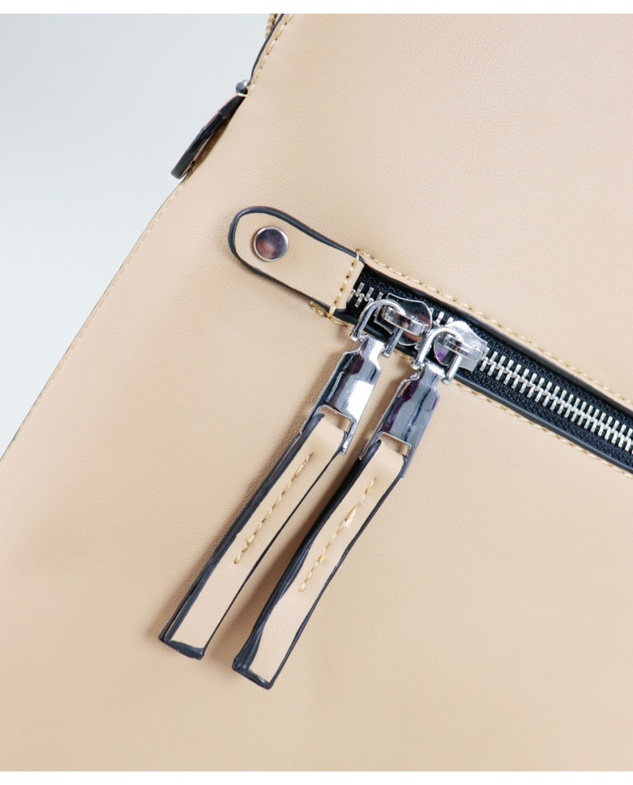 Damas Taupe mochila con Zipper