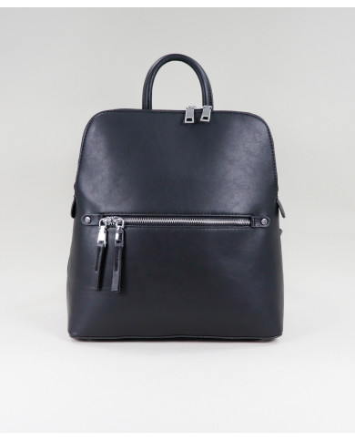 Ladies Black Backpack with Zipper