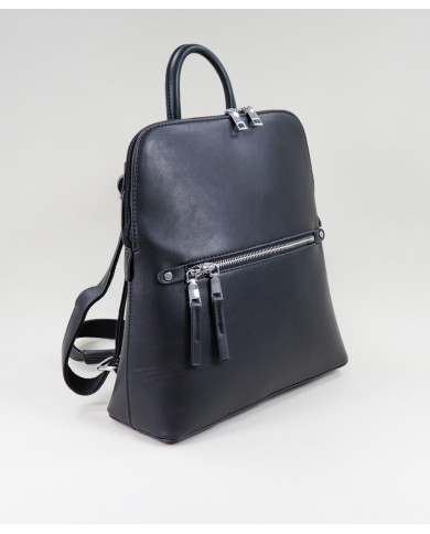 Damas Black Backpack con Zipper