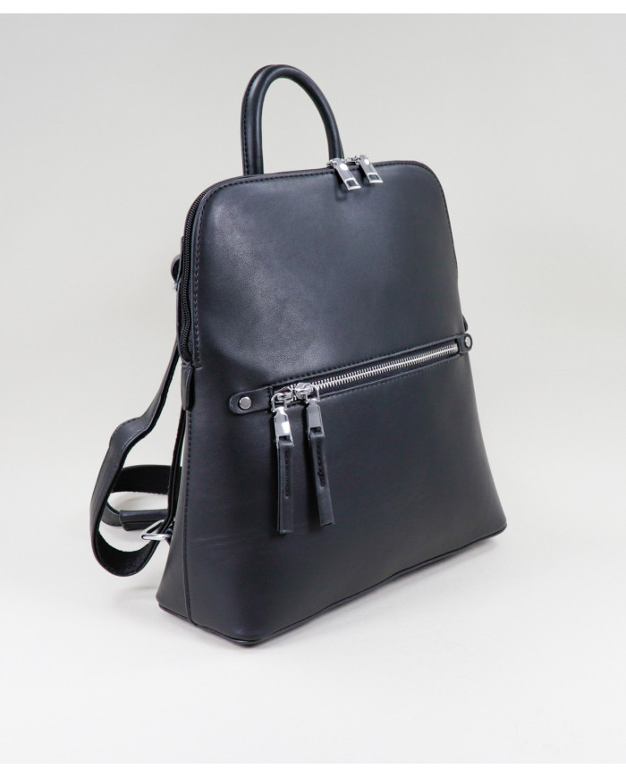 Damas Black Backpack con Zipper