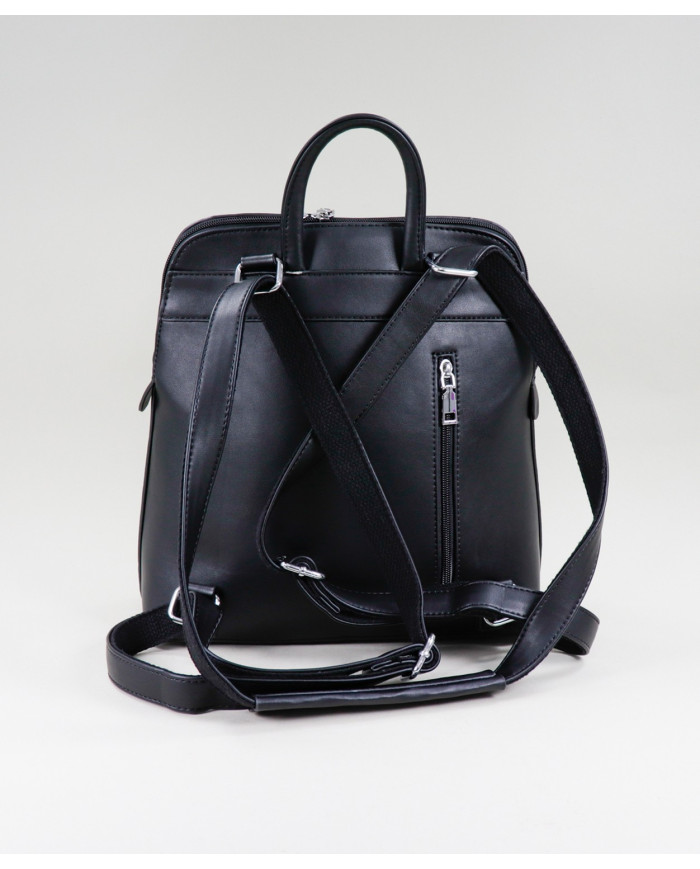 Mochila Preta de Senhora com Fecho