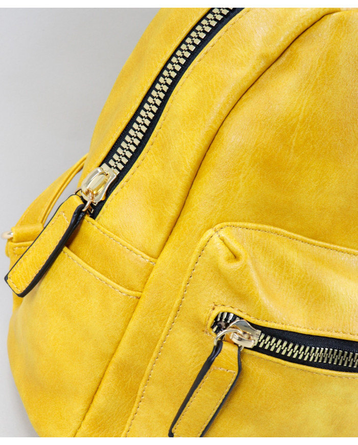Women's Mustard Backpack with Clasps