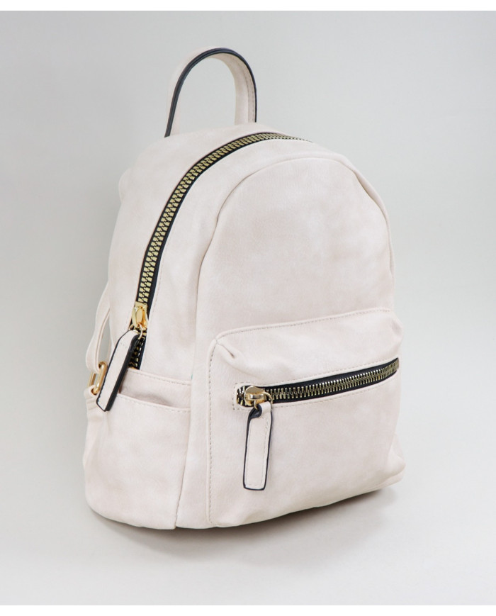 Damas Beige Mochila con cierres
