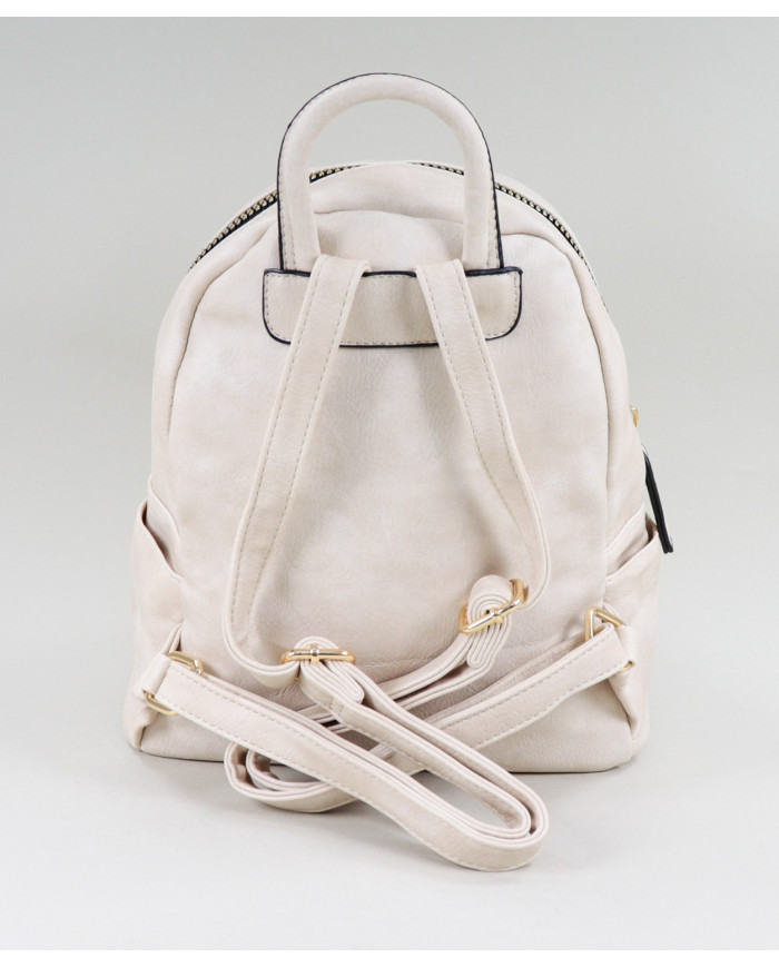 Mochila Bege de Senhora com Fechos