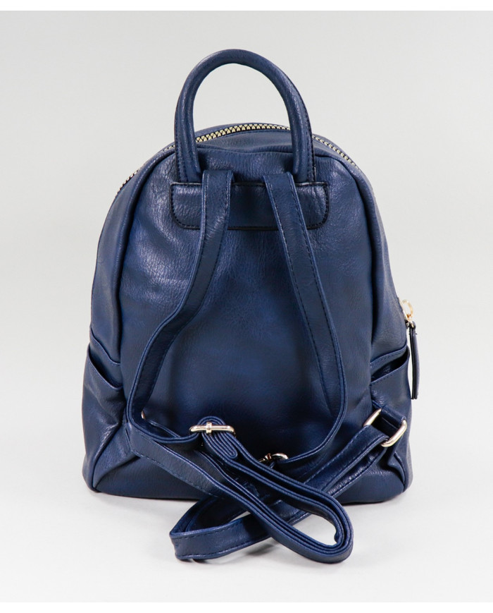 Mochila Azul de Senhora com Fechos
