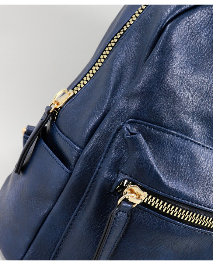 Damas Mochila azul con cierres