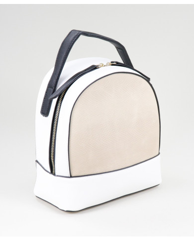 Lady White Backpack with Texture