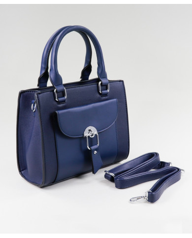 Blue Lady Suitcase with Silver Application