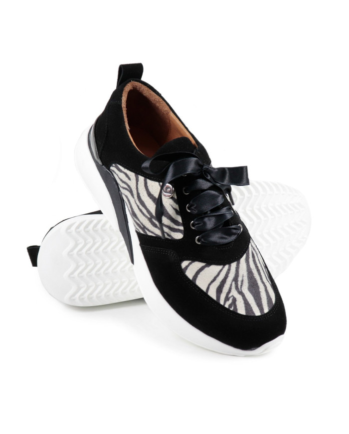 Sapatilhas de Mulher Ginova com Padrão Zebra